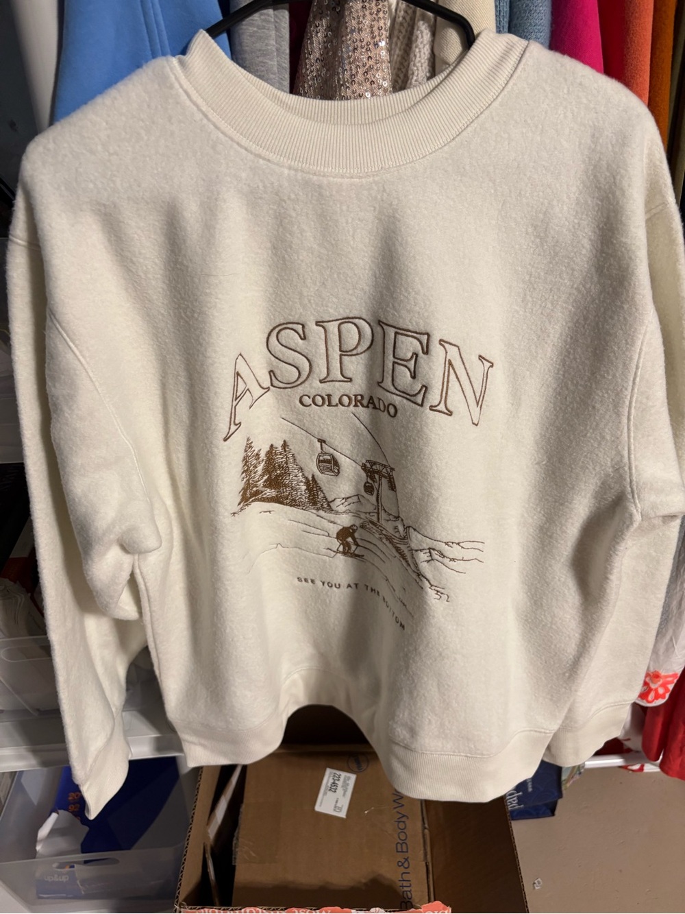 Aspen Colorado Cream Graphic Sweatshirt